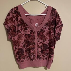 Pilcro Mauve Sweater with Floral Detail